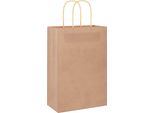 Vidaxl Sacchetti Di Carta 250 Pezzi Con Manici Marrone 21X11X31 Cm