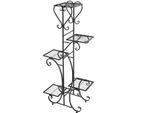 Scaffale Alto Per Piante, Design A 5 Livelli, Struttura In Metallo Resistente, Nero, Raggio Verde
