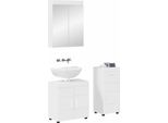 Vidaxl Set Di Mobili Da Bagno Con Porta Tulum Bianco Lucido A Base Di Legno