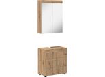 Vidaxl Set Di Mobili Da Bagno Con Ripiano Tulum Materiale Artigianale A Base Di Legno Di Quercia