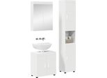 Vidaxl Set Di Mobili Da Bagno Con Ripiano Con Porta Tulum In Legno Bianco