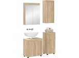 Vidaxl Set Di Mobili Da Bagno Con Ripiano Tulum Materiale In Legno Di Quercia Sonoma