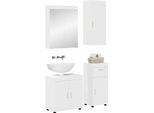 Vidaxl Set Di Mobili Da Bagno Con Cassetti Tulum Bianco Materiale A Base Di Legno