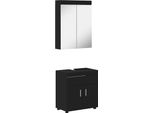 Vidaxl Set Di Mobili Per Il Bagno Con Ripiano Tulum Nero In Materiale Ligneo