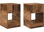 Vidaxl Tavolino 2 Pezzi In Legno Di Recupero 30,5 X 30 X 45 Cm Materiale A Base Di Legno
