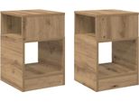 Vidaxl Tavolino 2 Pezzi Rovere Artigianale 30,5 X 30 X 45 Cm
