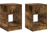 Syfax™ Tavolino 2 Pcs Rovere Fumé 30,5 X 30 X 45 Cm Legno Multistrato