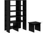 Vidaxl Scarpiera Con Ripiano 2 Pezzi Materiale In Legno Effetto Rovere Nero