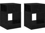 Vidaxl Tavolino 2 Pezzi Look Rovere Nero 30,5 X 30 X 45 Cm