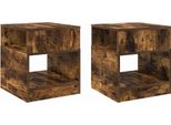 Syfax™ Tavolino 2 Pcs Rovere Fumé 40,5 X 40 X 45 Cm Legno Multistrato
