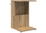 Syfax™ Tavolo Laterale Con Ruota Rovere Artigianale 40 X 35 X 60 Cm