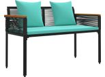 Syfax™ Panchina Da Esterno Nero E Turchese 117 X 54 X 74.5 Cm