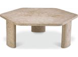 Casa Padrino Tavolino In Travertino Beige 101 Cm - Mobili Soggiorno Travertino