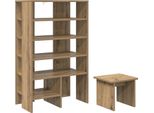 Vidaxl Scarpiera Con Ripiano 2 Pezzi Materiale Artigianale In Legno Di Quercia