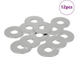 Vidaxl Rondelle 12 Pezzi Argento 12 X 12 X 1,2 Cm Ferro