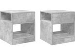 Vidaxl Tavolino 2 Pezzi Grigio Cemento 40,5 X 40 X 45 Cm Materiale A Base Di Legno
