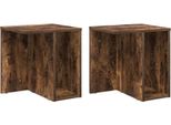 Syfax™ Tavolino 2 Pcs Rovere Fumé 37 X 32 X 40 Cm Legno Multistrato