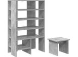 Vidaxl Scarpiera Con Ripiano 2 Pezzi Cemento Grigio Materiale A Base Di Legno