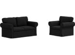 Vidaxl Divano 2 Posti Nero 155 X 82 X 80 Cm Tessuto