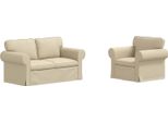 Vidaxl Divano 2 Posti Crema 155 X 82 X 80 Cm Tessuto