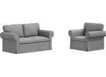 Vidaxl Divano 2 Posti Grigio Chiaro 155 X 82 X 80 Cm Tessuto