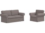 Vidaxl Divano 2 Pezzi Taupe 175 X 82 X 80 Cm Tessuto