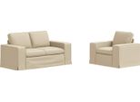 Vidaxl Divano 2 Posti Crema 182 X 80 X 82 Cm Tessuto