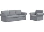 Vidaxl Divano 2 Posti Grigio Chiaro 215 X 82 X 80 Cm Tessuto