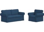Vidaxl Divano 2 Posti Blu 175 X 82 X 80 Cm Tessuto