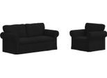 Vidaxl Divano 2 Posti Nero 175 X 82 X 80 Cm Tessuto