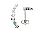 Paar Ohrstecker Jobo "Ohrringe Mit 14 Zirkonia TüRkis", Silber (Silber 925, Blau), Ohrringe, Damen, Silber 925 (Sterlingsilber), 925 Silber Rhodiniert