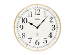 Ams 5607 Orologio Da Parete Radiocontrollato Analogico Da Parete Color Oro Rosa Rotondo Con Vetro