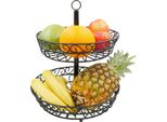 Cesto Portafrutta Intirilife, 2 Livelli - Vaschetta A 2 Livelli Per Appendere E Tenere In Piedi Frutta, Verdura, Ecc.