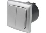C-Line Presto Inprojal Cbe Interruttore Serie 12-230 Volt + Telaio + Presa Iso Camper Caravan Barca Argento