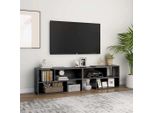 The Living Store Mobile Tv Grigio Lucido 149X30X52 Cm Materiale In Legno
