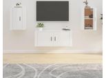 The Living Store Pareti Tv 2 Pz. Bianco Lucido 40X34,5X60 Cm