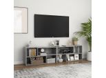 The Living Store Mobile Tv Grigio Cemento 149X30X52 Cm Materiale In Legno