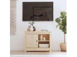 The Living Store Mobile Tv 70X36,5X52 Cm In Legno Di Pino Massiccio