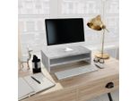 The Living Store Supporto Per Monitor Grigio Cemento 42X24X13 Cm Materiale In Legno