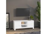 Maison Exclusive - Mobile Tv In Stile Industriale Bianco 105X35X42 Cm Metallo