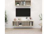 The Living Store Set Di Mobili Tv 2 Pezzi In Legno Rovere Sonoma