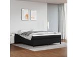 The Living Store Letto Boxspring Nero 160X200 Cm In Pelle Finta