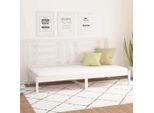 The Living Store Letto Da Giorno Bianco 90X200 Cm In Legno Di Pino Massiccio