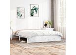 The Living Store Letto In Legno Massiccio Bianco 160X200 Cm