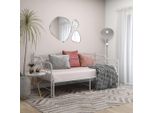 The Living Store Divano Letto Allungabile In Metallo Bianco 90X200 Cm