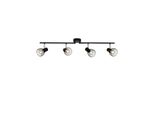 Brilliant Lampe Blacky Spotrohr 4Flg Schwarz 4X D45, E14, 40W, Geeignet FüR Tropfenlampen (Nicht Enthalten) Arm Schwenkbar / KöPfe Schwenkbar
