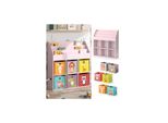 Vicco Kinderbücherregal Luigi 107 x 114 cm, Rosa, Kinderzimmerregal, Fächer, Faltboxen