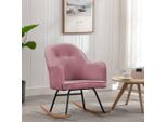 The Living Store Sedia A Dondolo In Velluto Rosa