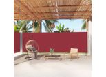 The Living Store Tenda Laterale Estensibile Rossa 200X1000 Cm