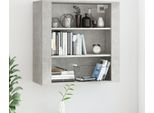 The Living Store Armadio A Muro Grigio Cemento 80X33X80 Cm Materiale Legno
